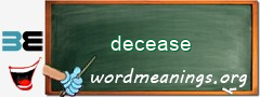 WordMeaning blackboard for decease